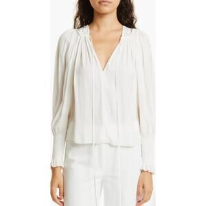 NWT | Rebecca Taylor Sateen Tie Top, Size S